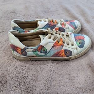 Mumka watercolor koi fish designer shoes 38 fashion paint sneakers